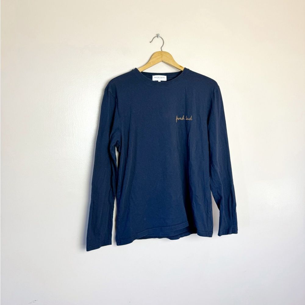 CLEARANCE! Men’s Navy Maison Labiche “French Touch” Crewneck L/S Tee EUC